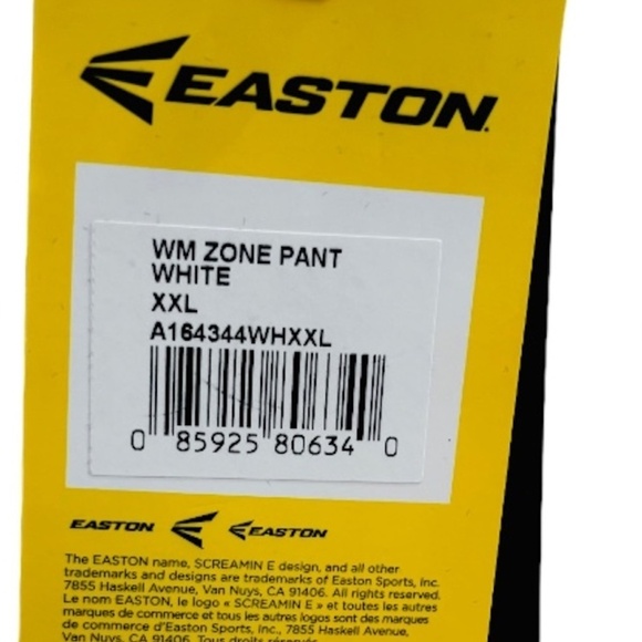 EASTON BIO DRI WOMANS Plus Size XXL White Softball Baseball Pants Nwt - Picture 3 of 6